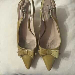 LK Bennett Patent Leather Bow Pointed Slingback Pumps Size 8.5.